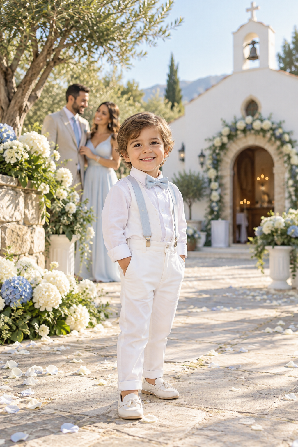 Niño en una celebración de bautizo